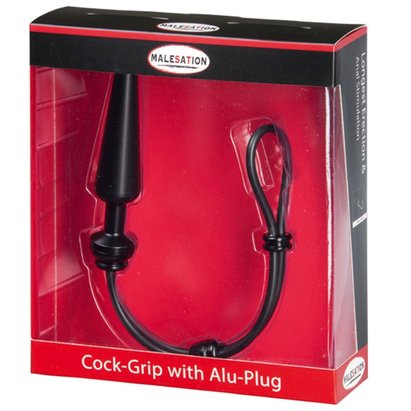 MALESATION Cock-Grip with Alu-Plug medium, black